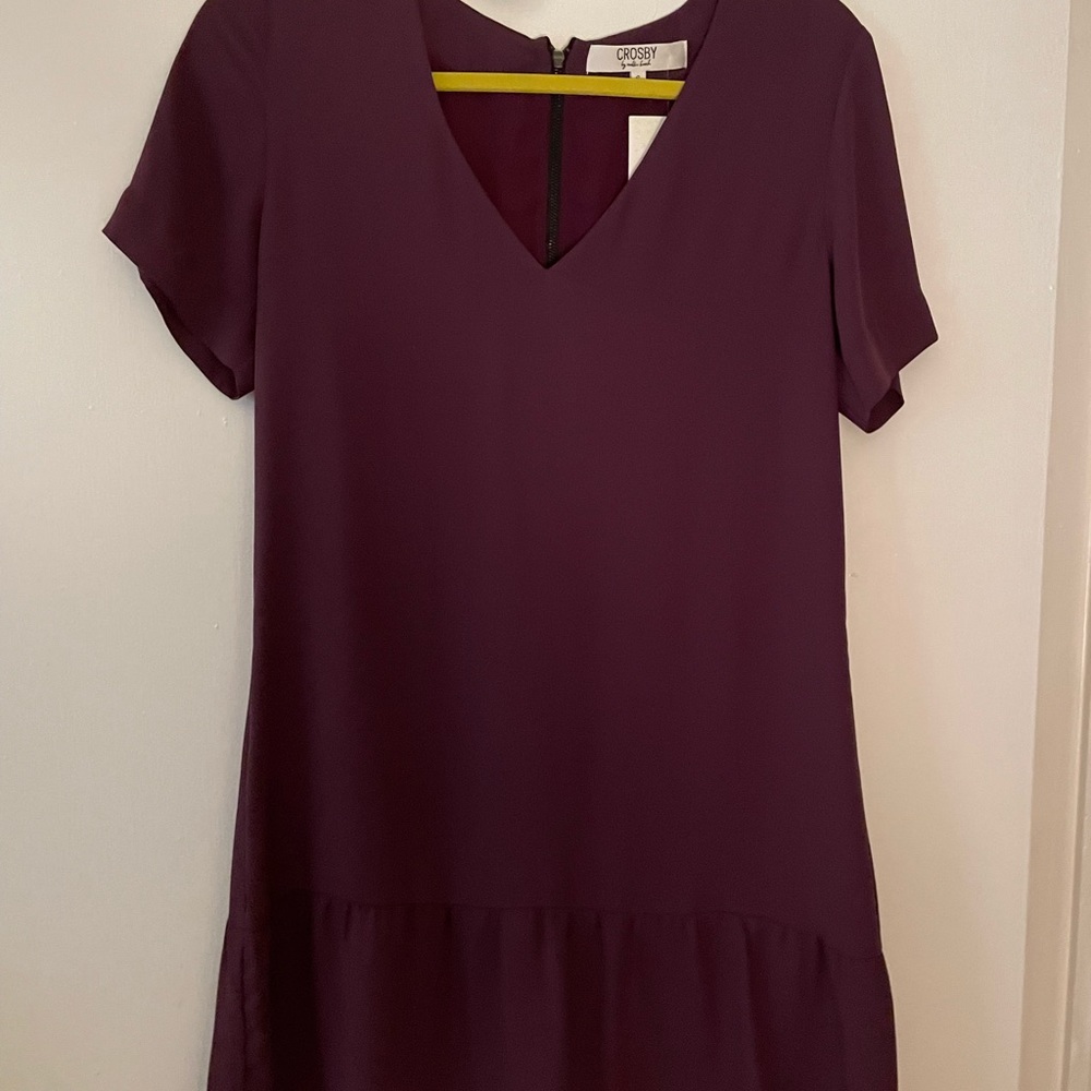 Crosby short sleeve plum dress
